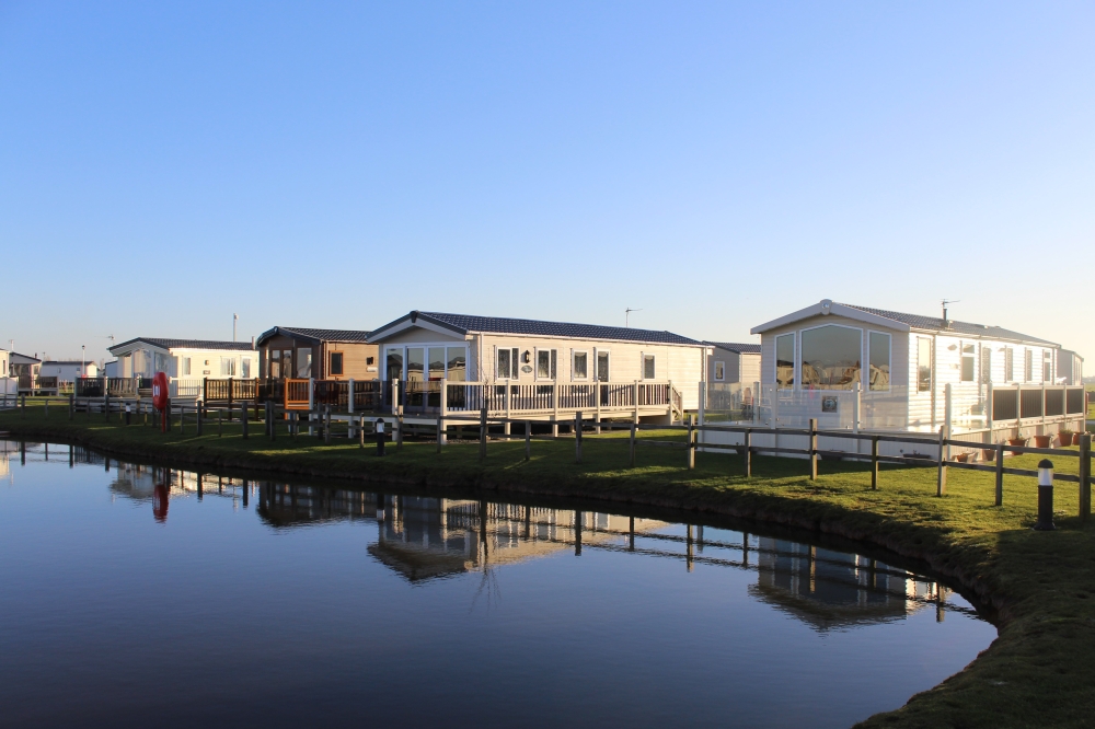 Caravans at Golden Palm Resort in Chapel St Leonards