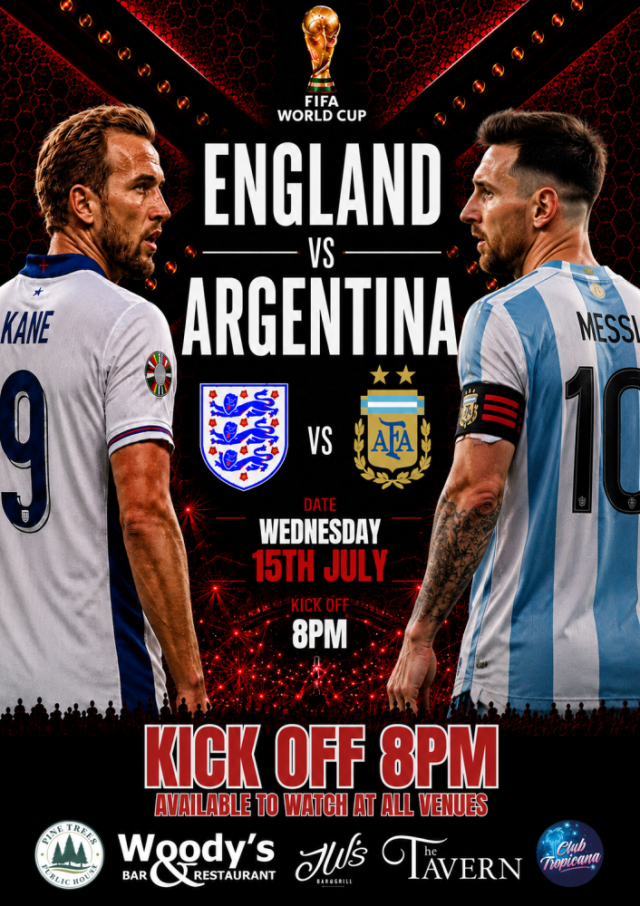 England vs Argentina Live at Blue Anchor Leisure Venues