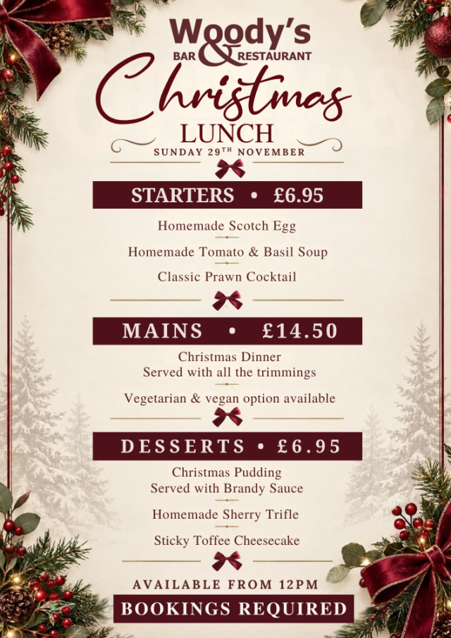 Woody’s Bar & Restaurant Christmas Lunch