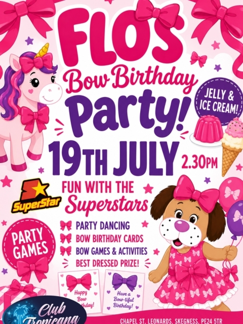 Flo's Bow Birthday Party – Sunday 19th July