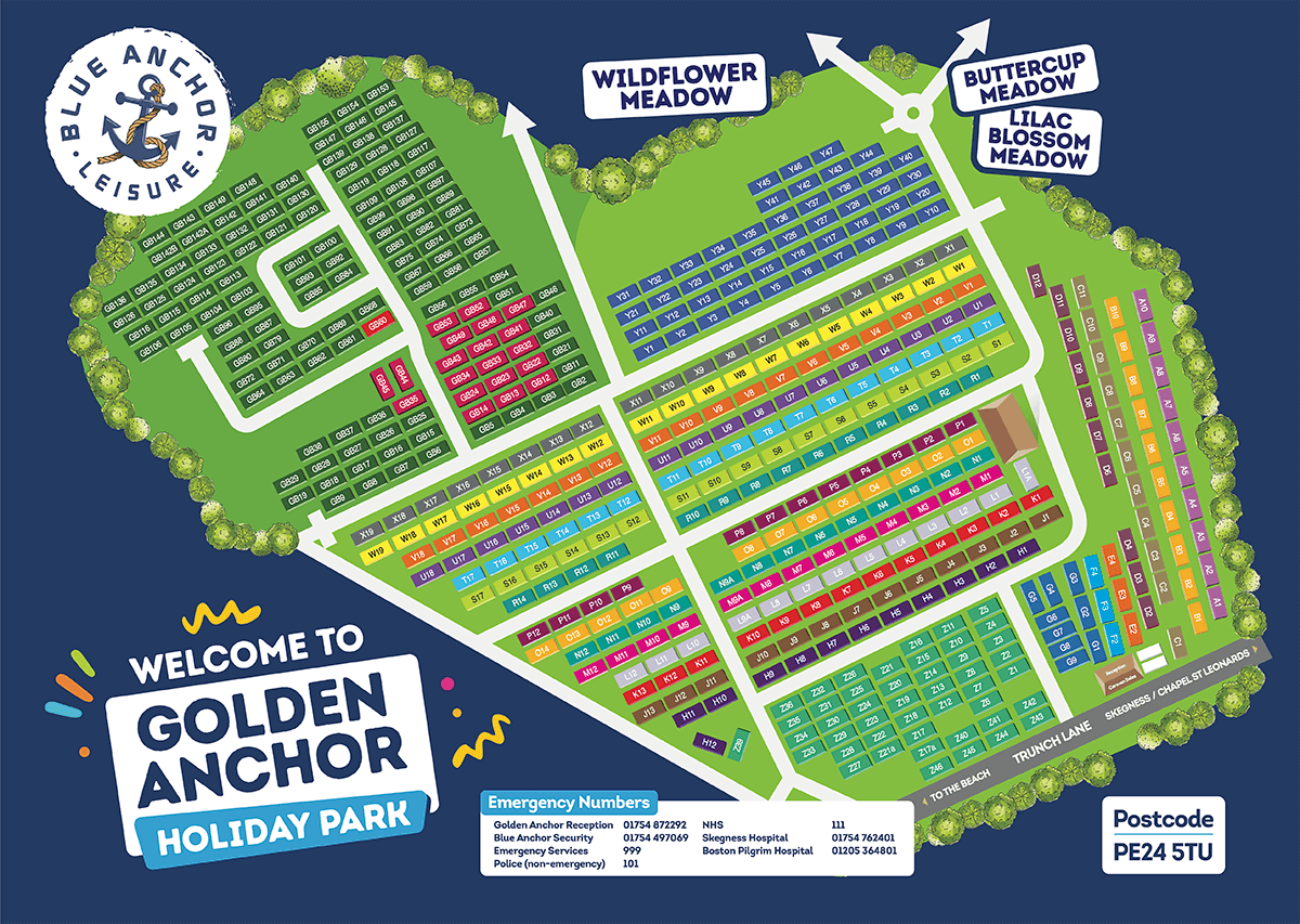 Golden Anchor Holiday Park Map