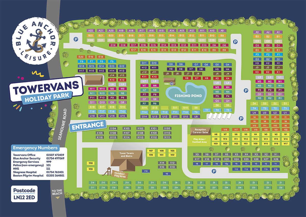 Towervans Holiday Park Map